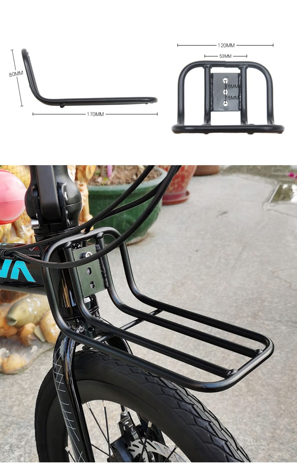 Amazon | V-Brakeバイク用の折りたたみ自転車フロント荷物ラック